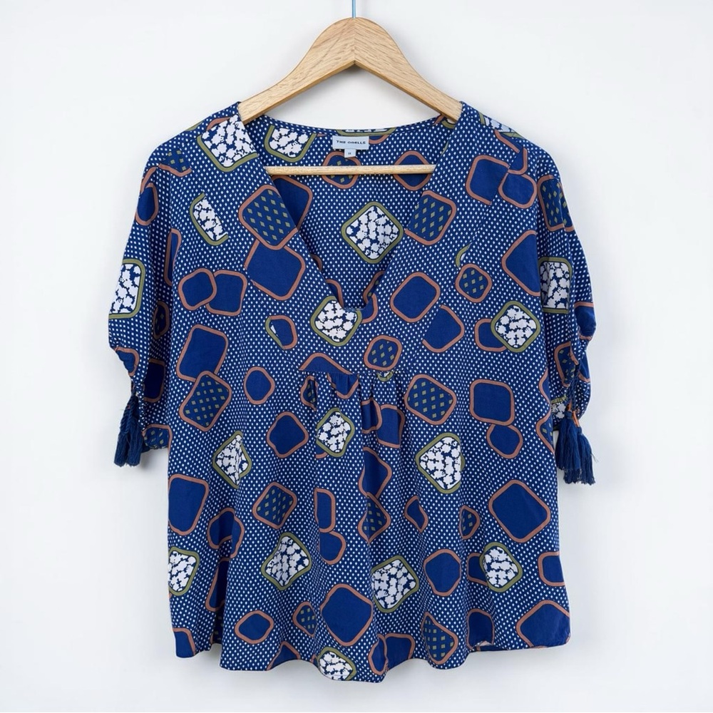 The Odells Anthro Sierra Kimono Tassel Dolman Sleeves Geometric Boho Top 1X - Picture 2 of 10